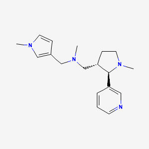 molecular formula C18H26N4 B6816564 N-methyl-1-[(2R,3S)-1-methyl-2-pyridin-3-ylpyrrolidin-3-yl]-N-[(1-methylpyrrol-3-yl)methyl]methanamine 