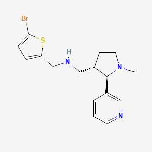 molecular formula C16H20BrN3S B6816577 N-[(5-bromothiophen-2-yl)methyl]-1-[(2R,3S)-1-methyl-2-pyridin-3-ylpyrrolidin-3-yl]methanamine 