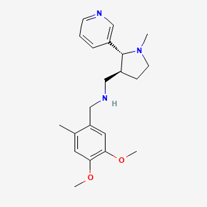 molecular formula C21H29N3O2 B6816597 N-[(4,5-dimethoxy-2-methylphenyl)methyl]-1-[(2R,3S)-1-methyl-2-pyridin-3-ylpyrrolidin-3-yl]methanamine 