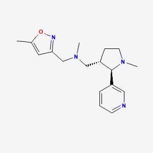 molecular formula C17H24N4O B6816682 N-methyl-N-[(5-methyl-1,2-oxazol-3-yl)methyl]-1-[(2R,3S)-1-methyl-2-pyridin-3-ylpyrrolidin-3-yl]methanamine 