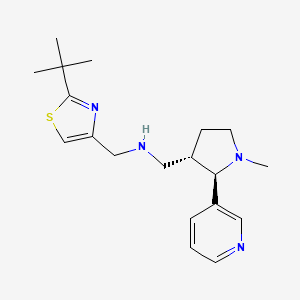 molecular formula C19H28N4S B6816742 N-[(2-tert-butyl-1,3-thiazol-4-yl)methyl]-1-[(2R,3S)-1-methyl-2-pyridin-3-ylpyrrolidin-3-yl]methanamine 