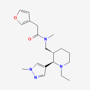 molecular formula C19H28N4O2 B6816829 N-[[(2R,3S)-1-ethyl-2-(1-methylpyrazol-4-yl)piperidin-3-yl]methyl]-2-(furan-3-yl)-N-methylacetamide 