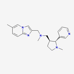 molecular formula C21H27N5 B6816981 N-methyl-N-[(6-methylimidazo[1,2-a]pyridin-2-yl)methyl]-1-[(2R,3S)-1-methyl-2-pyridin-3-ylpyrrolidin-3-yl]methanamine 