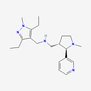 molecular formula C20H31N5 B6817041 N-[(3,5-diethyl-1-methylpyrazol-4-yl)methyl]-1-[(2R,3S)-1-methyl-2-pyridin-3-ylpyrrolidin-3-yl]methanamine 