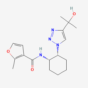 molecular formula C17H24N4O3 B6817388 N-[(1S,2R)-2-[4-(2-hydroxypropan-2-yl)triazol-1-yl]cyclohexyl]-2-methylfuran-3-carboxamide 