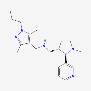 molecular formula C20H31N5 B6817432 N-[(3,5-dimethyl-1-propylpyrazol-4-yl)methyl]-1-[(2R,3S)-1-methyl-2-pyridin-3-ylpyrrolidin-3-yl]methanamine 