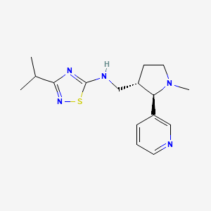 molecular formula C16H23N5S B6817447 N-[[(2R,3S)-1-methyl-2-pyridin-3-ylpyrrolidin-3-yl]methyl]-3-propan-2-yl-1,2,4-thiadiazol-5-amine 