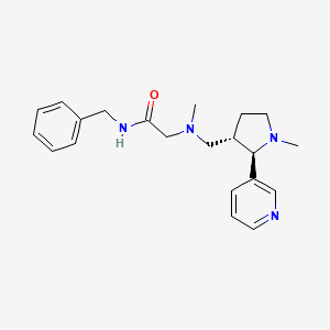 molecular formula C21H28N4O B6817556 N-benzyl-2-[methyl-[[(2R,3S)-1-methyl-2-pyridin-3-ylpyrrolidin-3-yl]methyl]amino]acetamide 