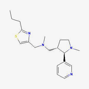 molecular formula C19H28N4S B6817685 N-methyl-1-[(2R,3S)-1-methyl-2-pyridin-3-ylpyrrolidin-3-yl]-N-[(2-propyl-1,3-thiazol-4-yl)methyl]methanamine 
