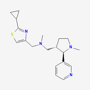 molecular formula C19H26N4S B6817702 N-[(2-cyclopropyl-1,3-thiazol-4-yl)methyl]-N-methyl-1-[(2R,3S)-1-methyl-2-pyridin-3-ylpyrrolidin-3-yl]methanamine 