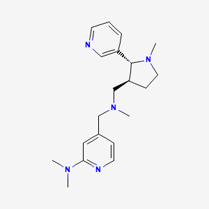 molecular formula C20H29N5 B6817780 N,N-dimethyl-4-[[methyl-[[(2R,3S)-1-methyl-2-pyridin-3-ylpyrrolidin-3-yl]methyl]amino]methyl]pyridin-2-amine 
