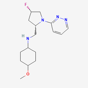molecular formula C16H25FN4O B6818109 N-[[(2S,4S)-4-fluoro-1-pyridazin-3-ylpyrrolidin-2-yl]methyl]-4-methoxycyclohexan-1-amine 