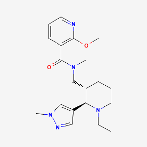 molecular formula C20H29N5O2 B6818200 N-[[(2R,3S)-1-ethyl-2-(1-methylpyrazol-4-yl)piperidin-3-yl]methyl]-2-methoxy-N-methylpyridine-3-carboxamide 