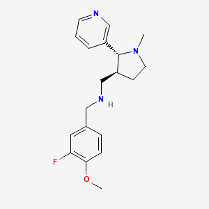 molecular formula C19H24FN3O B6818369 N-[(3-fluoro-4-methoxyphenyl)methyl]-1-[(2R,3S)-1-methyl-2-pyridin-3-ylpyrrolidin-3-yl]methanamine 