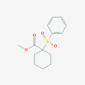 Cyclohexanecarboxylic acid, 1-(phenylsulfonyl)-, methyl ester