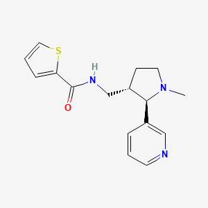 molecular formula C16H19N3OS B6818457 N-[[(2R,3S)-1-methyl-2-pyridin-3-ylpyrrolidin-3-yl]methyl]thiophene-2-carboxamide 