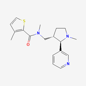 molecular formula C18H23N3OS B6818476 N,3-dimethyl-N-[[(2R,3S)-1-methyl-2-pyridin-3-ylpyrrolidin-3-yl]methyl]thiophene-2-carboxamide 