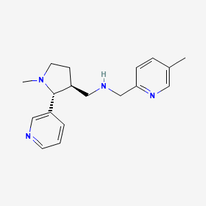 molecular formula C18H24N4 B6818512 N-[(5-methylpyridin-2-yl)methyl]-1-[(2R,3S)-1-methyl-2-pyridin-3-ylpyrrolidin-3-yl]methanamine 