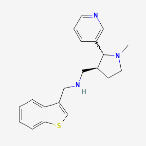 molecular formula C20H23N3S B6818603 N-(1-benzothiophen-3-ylmethyl)-1-[(2R,3S)-1-methyl-2-pyridin-3-ylpyrrolidin-3-yl]methanamine 