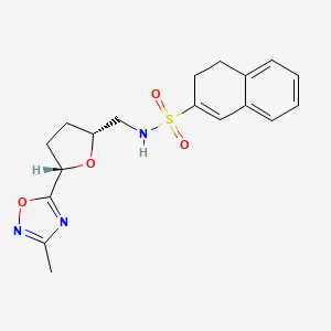 molecular formula C18H21N3O4S B6818647 N-[[(2R,5S)-5-(3-methyl-1,2,4-oxadiazol-5-yl)oxolan-2-yl]methyl]-3,4-dihydronaphthalene-2-sulfonamide 