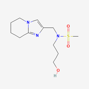 molecular formula C12H21N3O3S B6818815 N-(3-hydroxypropyl)-N-(5,6,7,8-tetrahydroimidazo[1,2-a]pyridin-2-ylmethyl)methanesulfonamide 