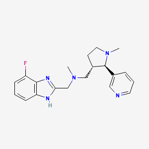 molecular formula C20H24FN5 B6818853 N-[(4-fluoro-1H-benzimidazol-2-yl)methyl]-N-methyl-1-[(2R,3S)-1-methyl-2-pyridin-3-ylpyrrolidin-3-yl]methanamine 