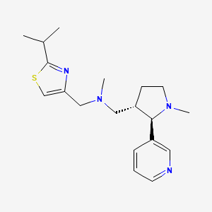 molecular formula C19H28N4S B6818880 N-methyl-1-[(2R,3S)-1-methyl-2-pyridin-3-ylpyrrolidin-3-yl]-N-[(2-propan-2-yl-1,3-thiazol-4-yl)methyl]methanamine 
