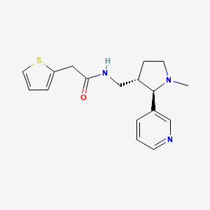 molecular formula C17H21N3OS B6818904 N-[[(2R,3S)-1-methyl-2-pyridin-3-ylpyrrolidin-3-yl]methyl]-2-thiophen-2-ylacetamide 