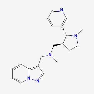 molecular formula C20H25N5 B6818932 N-methyl-1-[(2R,3S)-1-methyl-2-pyridin-3-ylpyrrolidin-3-yl]-N-(pyrazolo[1,5-a]pyridin-3-ylmethyl)methanamine 