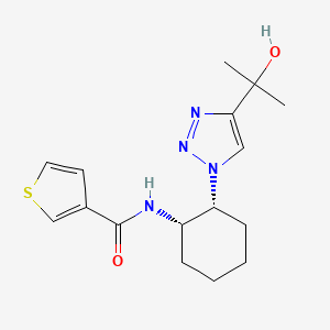 molecular formula C16H22N4O2S B6819027 N-[(1S,2R)-2-[4-(2-hydroxypropan-2-yl)triazol-1-yl]cyclohexyl]thiophene-3-carboxamide 