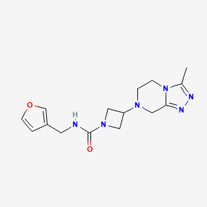 molecular formula C15H20N6O2 B6819057 N-(furan-3-ylmethyl)-3-(3-methyl-6,8-dihydro-5H-[1,2,4]triazolo[4,3-a]pyrazin-7-yl)azetidine-1-carboxamide 