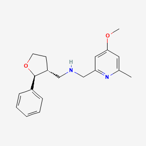 molecular formula C19H24N2O2 B6819345 N-[(4-methoxy-6-methylpyridin-2-yl)methyl]-1-[(2S,3R)-2-phenyloxolan-3-yl]methanamine 
