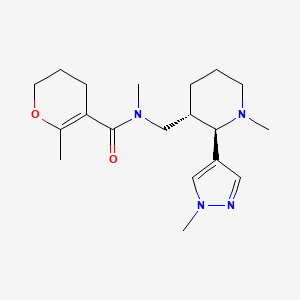 molecular formula C19H30N4O2 B6819451 N,6-dimethyl-N-[[(2R,3S)-1-methyl-2-(1-methylpyrazol-4-yl)piperidin-3-yl]methyl]-3,4-dihydro-2H-pyran-5-carboxamide 