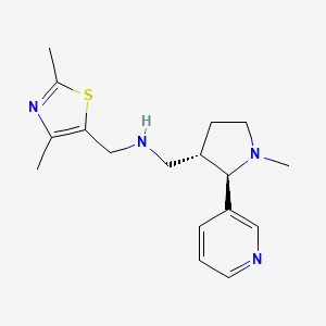 molecular formula C17H24N4S B6819677 N-[(2,4-dimethyl-1,3-thiazol-5-yl)methyl]-1-[(2R,3S)-1-methyl-2-pyridin-3-ylpyrrolidin-3-yl]methanamine 
