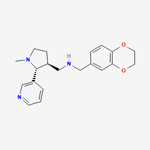 molecular formula C20H25N3O2 B6819748 N-(2,3-dihydro-1,4-benzodioxin-6-ylmethyl)-1-[(2R,3S)-1-methyl-2-pyridin-3-ylpyrrolidin-3-yl]methanamine 