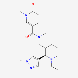 molecular formula C20H29N5O2 B6819775 N-[[(2R,3S)-1-ethyl-2-(1-methylpyrazol-4-yl)piperidin-3-yl]methyl]-N,1-dimethyl-6-oxopyridine-3-carboxamide 