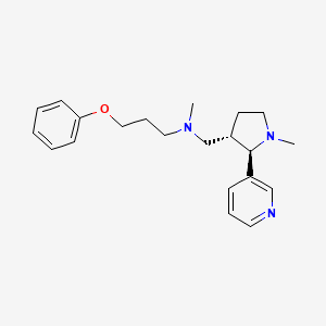 molecular formula C21H29N3O B6819888 N-methyl-N-[[(2R,3S)-1-methyl-2-pyridin-3-ylpyrrolidin-3-yl]methyl]-3-phenoxypropan-1-amine 