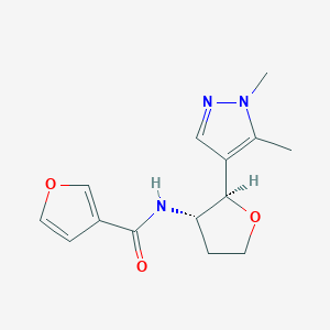 molecular formula C14H17N3O3 B6819935 N-[(2R,3S)-2-(1,5-dimethylpyrazol-4-yl)oxolan-3-yl]furan-3-carboxamide 