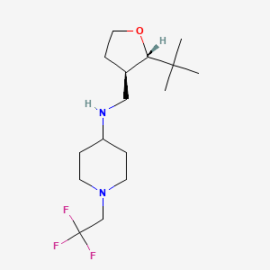 molecular formula C16H29F3N2O B6820181 N-[[(2S,3R)-2-tert-butyloxolan-3-yl]methyl]-1-(2,2,2-trifluoroethyl)piperidin-4-amine 