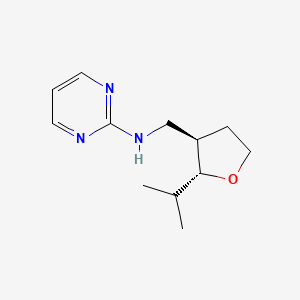 molecular formula C12H19N3O B6820320 N-[[(2R,3R)-2-propan-2-yloxolan-3-yl]methyl]pyrimidin-2-amine 