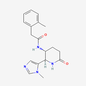 molecular formula C18H22N4O2 B6820491 N-[(2R,3R)-2-(3-methylimidazol-4-yl)-6-oxopiperidin-3-yl]-2-(2-methylphenyl)acetamide 
