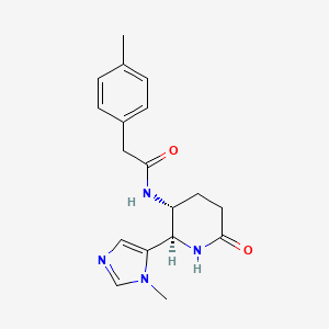 molecular formula C18H22N4O2 B6820671 N-[(2R,3R)-2-(3-methylimidazol-4-yl)-6-oxopiperidin-3-yl]-2-(4-methylphenyl)acetamide 