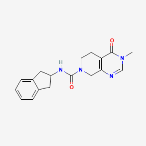 molecular formula C18H20N4O2 B6820711 N-(2,3-dihydro-1H-inden-2-yl)-3-methyl-4-oxo-6,8-dihydro-5H-pyrido[3,4-d]pyrimidine-7-carboxamide 