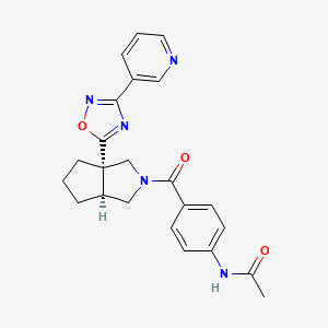 molecular formula C23H23N5O3 B6820894 N-[4-[(3aS,6aS)-3a-(3-pyridin-3-yl-1,2,4-oxadiazol-5-yl)-1,3,4,5,6,6a-hexahydrocyclopenta[c]pyrrole-2-carbonyl]phenyl]acetamide 