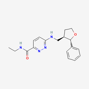 molecular formula C18H22N4O2 B6821487 N-ethyl-6-[[(2S,3R)-2-phenyloxolan-3-yl]methylamino]pyridazine-3-carboxamide 