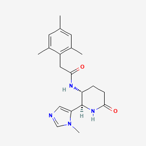 molecular formula C20H26N4O2 B6821544 N-[(2R,3R)-2-(3-methylimidazol-4-yl)-6-oxopiperidin-3-yl]-2-(2,4,6-trimethylphenyl)acetamide 