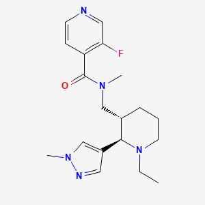 molecular formula C19H26FN5O B6821768 N-[[(2R,3S)-1-ethyl-2-(1-methylpyrazol-4-yl)piperidin-3-yl]methyl]-3-fluoro-N-methylpyridine-4-carboxamide 