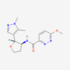 molecular formula C15H19N5O3 B6821863 N-[(2R,3S)-2-(1,5-dimethylpyrazol-4-yl)oxolan-3-yl]-6-methoxypyridazine-3-carboxamide 