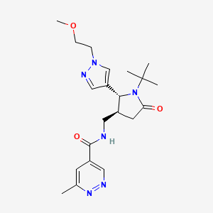molecular formula C21H30N6O3 B6821869 N-[[(2R,3S)-1-tert-butyl-2-[1-(2-methoxyethyl)pyrazol-4-yl]-5-oxopyrrolidin-3-yl]methyl]-6-methylpyridazine-4-carboxamide 