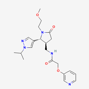 molecular formula C21H29N5O4 B6821892 N-[[(2R,3S)-1-(2-methoxyethyl)-5-oxo-2-(1-propan-2-ylpyrazol-4-yl)pyrrolidin-3-yl]methyl]-2-pyridin-3-yloxyacetamide 